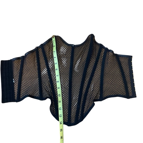 FASHION NOVA sz X Small Mesh Bustier Adjustable Boning Black - Picture 7 of 9